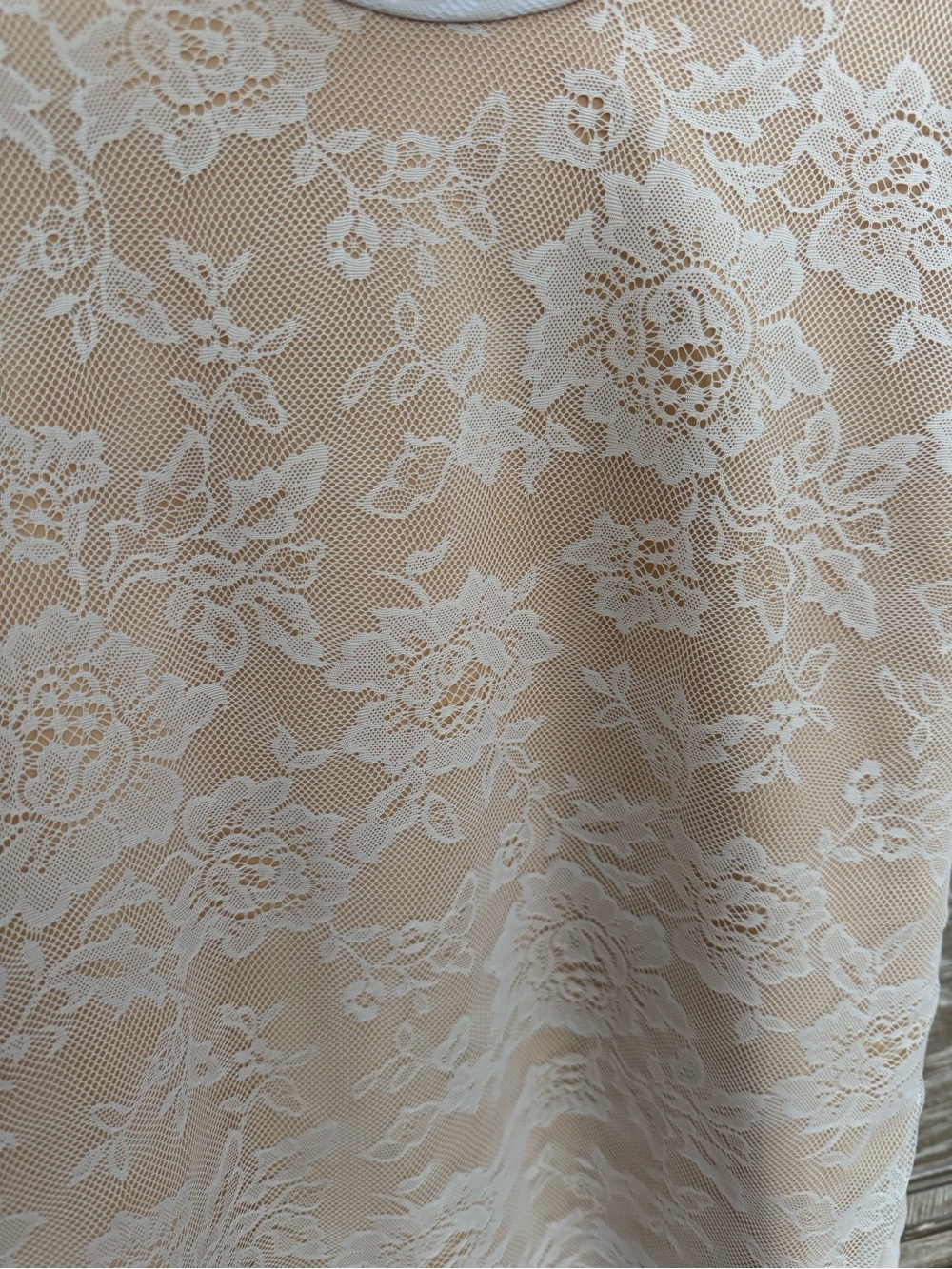 Cavalliera Masterpieces Blush Lace Overlay Top with White Trim - Picture 4 of 7